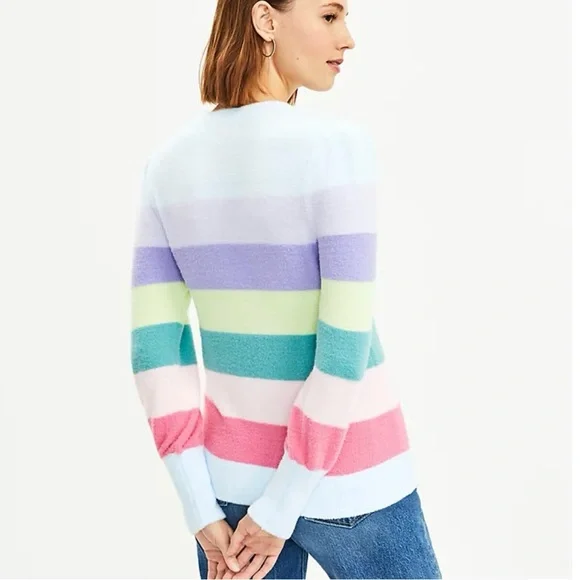 NEW Loft Striped Soft Sweater Size Small New With Tags NWT - Picture 3 of 7